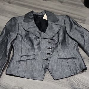 Nine West Metallic Silver Blazer
